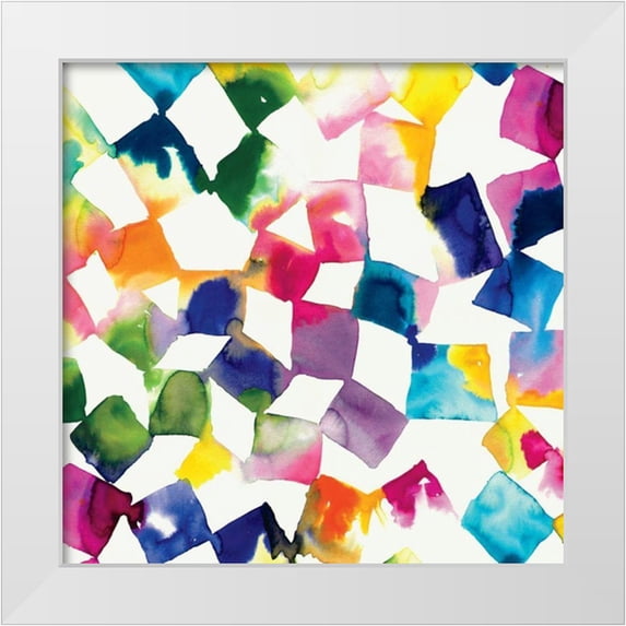 Wild Apple Portfolio 12x12 White Modern Wood Framed Museum Art Print Titled - Colorful Cubes