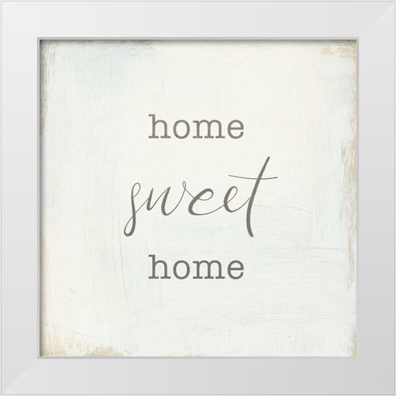 Wild Apple Portfolio 12x12 White Modern Wood Framed Museum Art Print Titled - Home Sweet Home I Script
