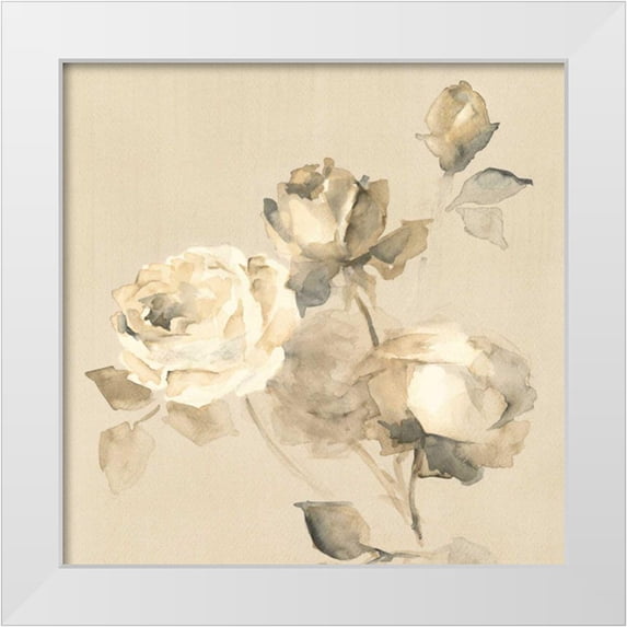 Wild Apple Portfolio 12x12 White Modern Wood Framed Museum Art Print Titled - Rose Blossoms Crop