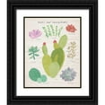 thumbnail image 1 of Wild Apple Portfolio 12x14 Black Ornate Wood Framed with Double Matting Museum Art Print Titled - Succulent and Cacti Chart III on Wood, 1 of 4