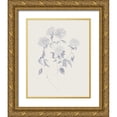 thumbnail image 1 of Wild Apple Portfolio 12x14 Gold Ornate Wood Framed with Double Matting Museum Art Print Titled - Flowers on White VI Blue, 1 of 4