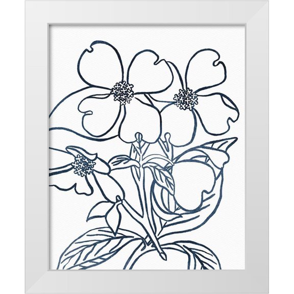 Wild Apple Portfolio 12x14 White Modern Wood Framed Museum Art Print Titled - BW Blooms III