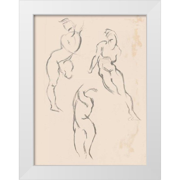 Wild Apple Portfolio 12x14 White Modern Wood Framed Museum Art Print Titled - Figure Study VI