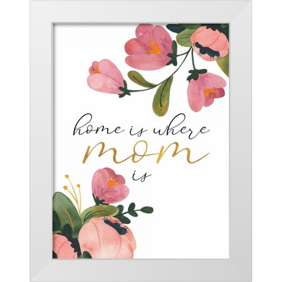 Wild Apple Portfolio 12x14 White Modern Wood Framed Museum Art Print Titled - Romantic Floral III Sentiment