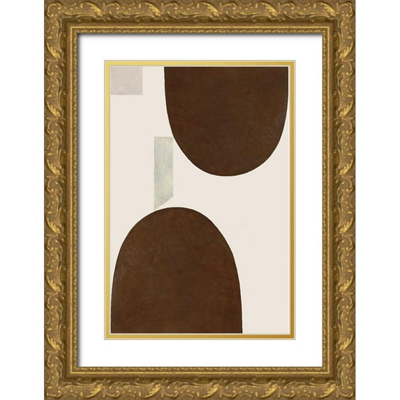 Wild Apple Portfolio 13x18 Gold Ornate Wood Framed with Double Matting Museum Art Print Titled - Half Domes II Brown No Border