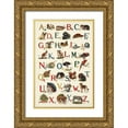 thumbnail image 1 of Wild Apple Portfolio 13x18 Gold Ornate Wood Framed with Double Matting Museum Art Print Titled - Schoolhouse Alphabet, 1 of 4