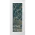 thumbnail image 1 of Wild Apple Portfolio 13x32 White Modern Wood Framed Museum Art Print Titled - Indochina Batik II Teal and Gold, 1 of 4