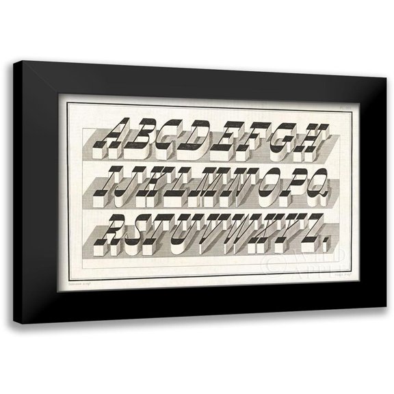 Wild Apple Portfolio 14x11 Black Modern Framed Museum Art Print Titled - Bold Alphabet