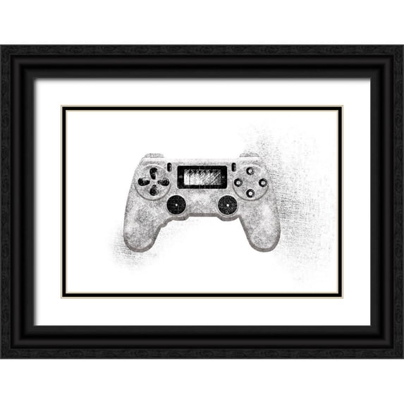 Wild Apple Portfolio 14x11 Black Ornate Wood Framed with Double Matting Museum Art Print Titled - Garage Gaming