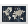 thumbnail image 1 of Wild Apple Portfolio 14x11 White Modern Wood Framed Museum Art Print Titled - Old World Map Blue, 1 of 4