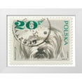 thumbnail image 1 of Wild Apple Portfolio 14x12 White Modern Wood Framed Museum Art Print Titled - Poland Stamp II on White, 1 of 4