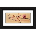 thumbnail image 1 of Wild Apple Portfolio 14x8 Black Ornate Wood Framed with Double Matting Museum Art Print Titled - Good Morning Owl, 1 of 4