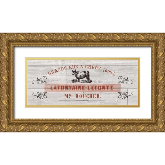 Wild Apple Portfolio 14x8 Gold Ornate Wood Framed with Double Matting Museum Art Print Titled - Animal Bill of Sales II Gray Wood