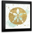 thumbnail image 1 of Wild Apple Portfolio 15x15 Black Modern Framed Museum Art Print Titled - Silver Sea Life Aqua Sanddollar, 1 of 5
