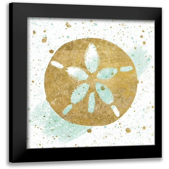 Wild Apple Portfolio 15x15 Black Modern Framed Museum Art Print Titled - Silver Sea Life Aqua Sanddollar