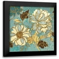 thumbnail image 1 of Wild Apple Portfolio 15x15 Black Modern Framed Museum Art Print Titled - Sophias Flowers I Blue, 1 of 5