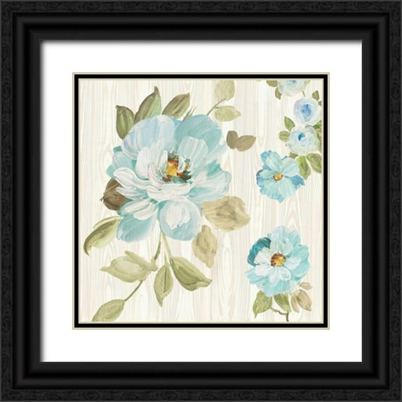 Wild Apple Portfolio 15x15 Black Ornate Wood Framed with Double Matting Museum Art Print Titled - Driftwood Garden VIII