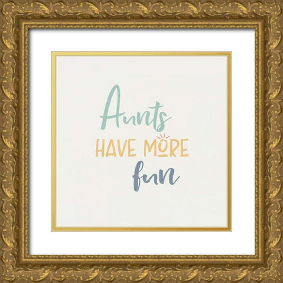 Wild Apple Portfolio 15x15 Gold Ornate Wood Framed with Double Matting Museum Art Print Titled - Aunt Inspiration II Color