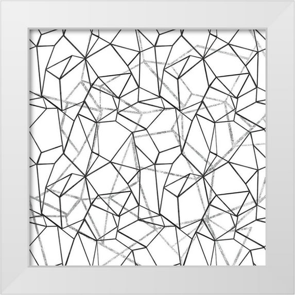 Wild Apple Portfolio 15x15 White Modern Wood Framed Museum Art Print Titled - Across Geometrics Silver Crop
