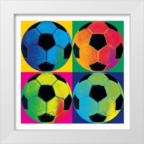 Wild Apple Portfolio 15x15 White Modern Wood Framed Museum Art Print Titled - Ball Four Soccer