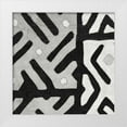 thumbnail image 1 of Wild Apple Portfolio 15x15 White Modern Wood Framed Museum Art Print Titled - Kuba Cloth I Square II BW, 1 of 4