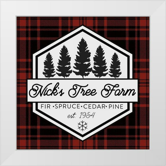 Wild Apple Portfolio 15x15 White Modern Wood Framed Museum Art Print Titled - Plaid Holidays I RB