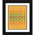thumbnail image 1 of Wild Apple Portfolio 15x18 Black Ornate Wood Framed with Double Matting Museum Art Print Titled - Retro Words I Bright, 1 of 4