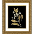 thumbnail image 1 of Wild Apple Portfolio 15x18 Gold Ornate Wood Framed with Double Matting Museum Art Print Titled - Gold Botanical V on Black, 1 of 4