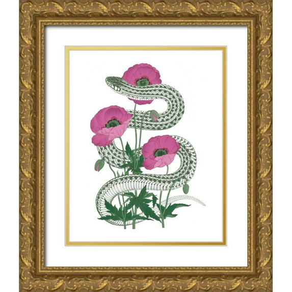 Wild Apple Portfolio 15x18 Gold Ornate Wood Framed with Double Matting Museum Art Print Titled - Natural Beauty II Pink Flower