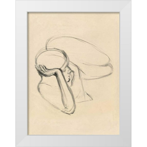 Wild Apple Portfolio 15x18 White Modern Wood Framed Museum Art Print Titled - Figure Study I