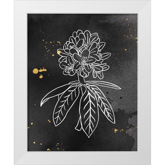 Wild Apple Portfolio 15x18 White Modern Wood Framed Museum Art Print Titled - Indigo Blooms II Black
