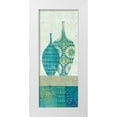 thumbnail image 1 of Wild Apple Portfolio 15x32 White Modern Wood Framed Museum Art Print Titled - Blue Spice Stripe Panel I, 1 of 4