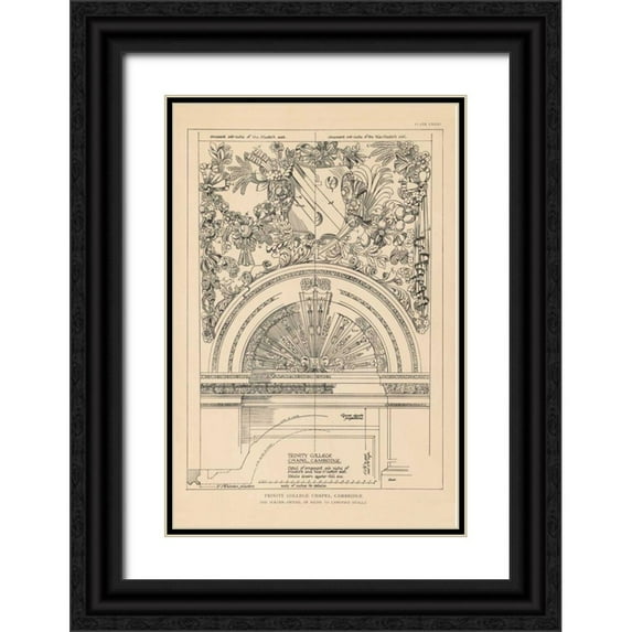 Wild Apple Portfolio 17x24 Black Ornate Wood Framed with Double Matting Museum Art Print Titled - English Renaissance VIII