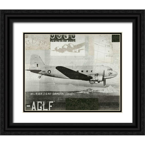 Wild Apple Portfolio 18x15 Black Ornate Wood Framed with Double Matting Museum Art Print Titled - Wings Collage IV