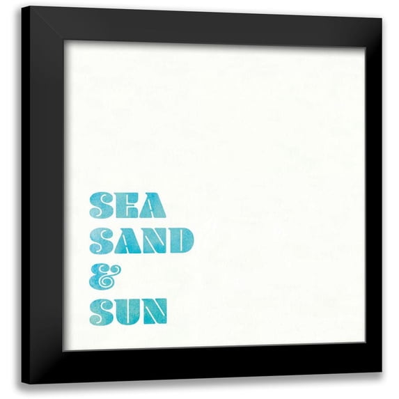 Wild Apple Portfolio 20x20 Black Modern Framed Museum Art Print Titled - Beach Sayings I