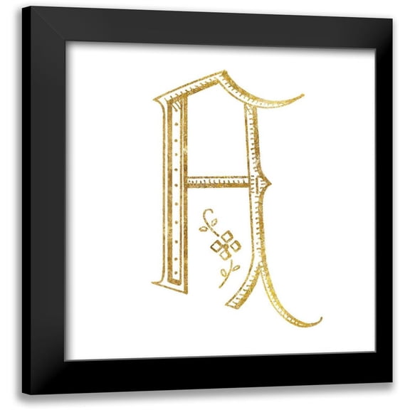 Wild Apple Portfolio 20x20 Black Modern Framed Museum Art Print Titled - French Sewing Letter A