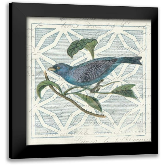 Wild Apple Portfolio 20x20 Black Modern Framed Museum Art Print Titled - Monument Etching Tile II Blue Bird