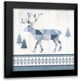 thumbnail image 1 of Wild Apple Portfolio 20x20 Black Modern Framed Museum Art Print Titled - Nordic Geo Lodge Deer IV, 1 of 5
