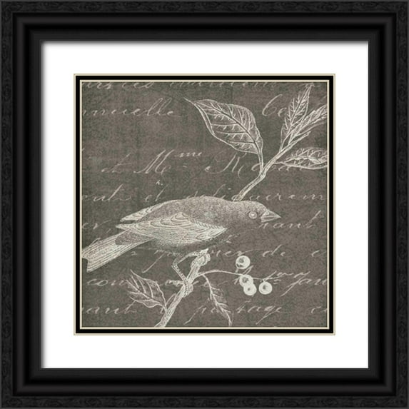 Wild Apple Portfolio 20x20 Black Ornate Wood Framed with Double Matting Museum Art Print Titled - Botanical Beauty Chalk Square I