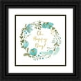 thumbnail image 1 of Wild Apple Portfolio 20x20 Black Ornate Wood Framed with Double Matting Museum Art Print Titled - Romantic Floral II Blue, 1 of 4