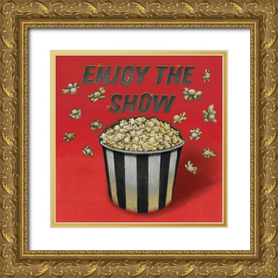 Wild Apple Portfolio 20x20 Gold Ornate Wood Framed with Double Matting Museum Art Print Titled - Enjoy the Show Red