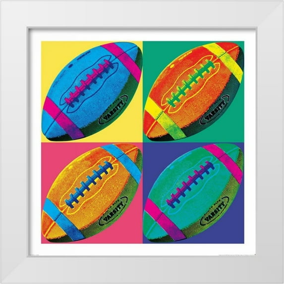 Wild Apple Portfolio 20x20 White Modern Wood Framed Museum Art Print Titled - Ball Four Football