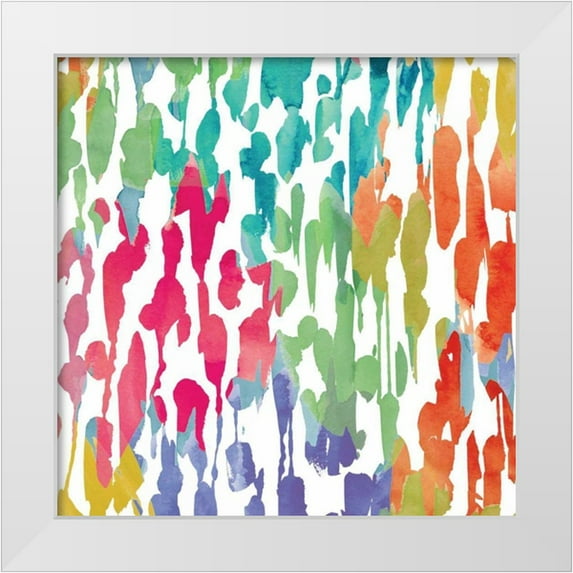 Wild Apple Portfolio 20x20 White Modern Wood Framed Museum Art Print Titled - Splashes of Color III