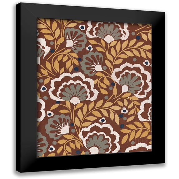 Wild Apple Portfolio 20x24 Black Modern Framed Museum Art Print Titled - Boho Floral VII