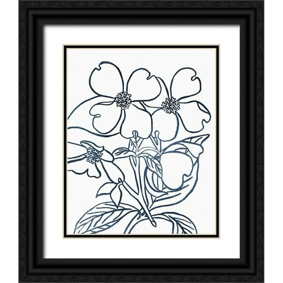 Wild Apple Portfolio 20x24 Black Ornate Wood Framed with Double Matting Museum Art Print Titled - BW Blooms III