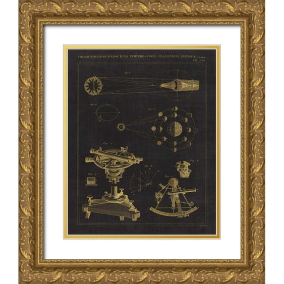 Wild Apple Portfolio 20x24 Gold Ornate Wood Framed with Double Matting Museum Art Print Titled - Astronomical Chart II