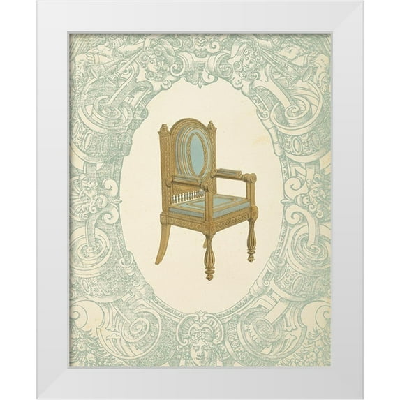 Wild Apple Portfolio 20x24 White Modern Wood Framed Museum Art Print Titled - Vintage Chair I