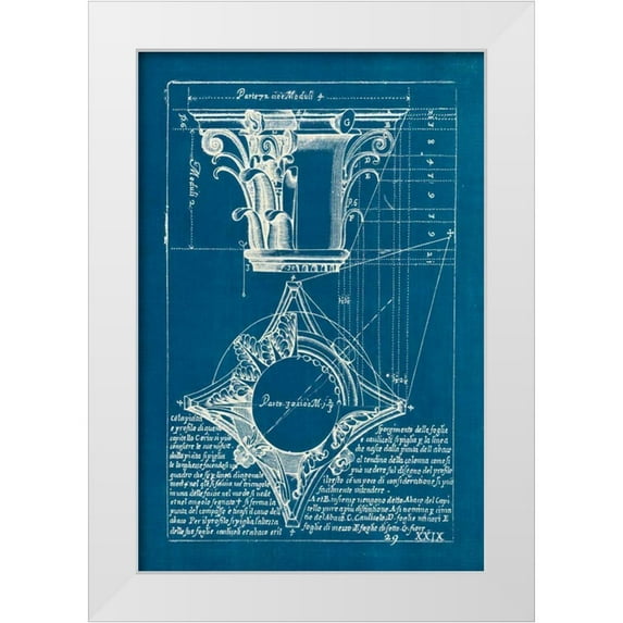 Wild Apple Portfolio 23x32 White Modern Wood Framed Museum Art Print Titled - Architectural Drawings I