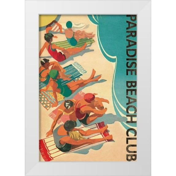Wild Apple Portfolio 23x32 White Modern Wood Framed Museum Art Print Titled - Paradise Beach Club