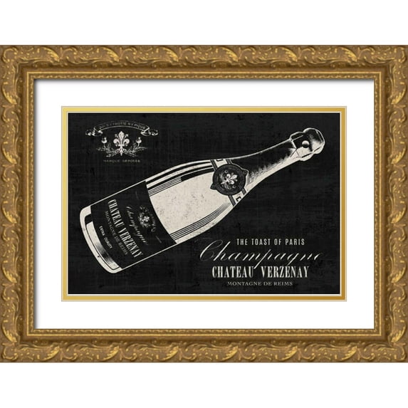 Wild Apple Portfolio 24x17 Gold Ornate Wood Framed with Double Matting Museum Art Print Titled - The Toast of Paris